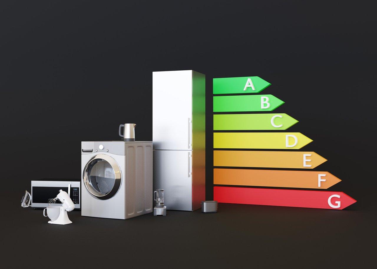 Appareils électroménagers économes en énergie, illustrant leur classification pour une consommation réduite.